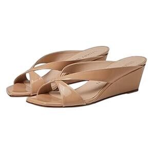 Stuart Weitzman Womens Miami 50 Wedge Slide Heel US 7.5 Tan Leather Open Toe NIB